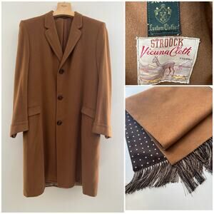EXTREMELY RARE 1963 Vintage Stroock Vicuna Trench Overcoat Scarf Collectible JL